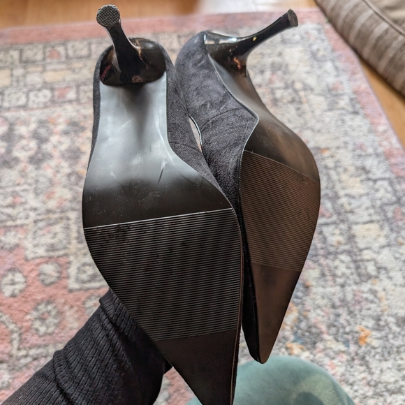 Elegant Black Embellished Heels Mantles Size 7 - Picture 3 of 6